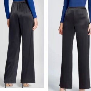 St. John Cavier Kate Black Satin Trouser Pants